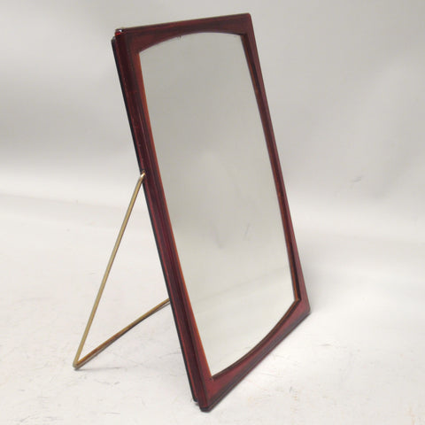 Petit miroir en plastique ambré Annees 80