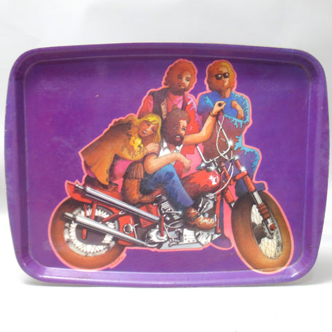 Plateau à decor Bikers Années 70