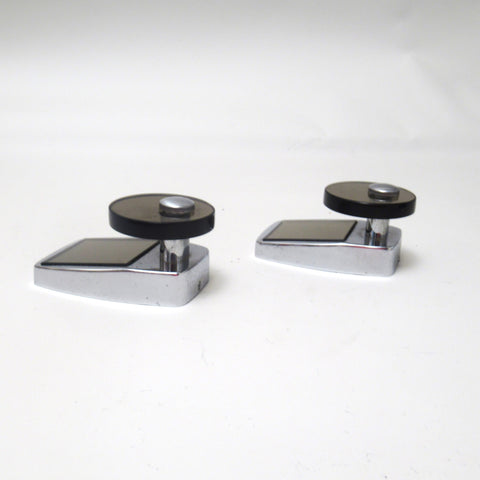 Paire de patères verre et chrome Annees 1970