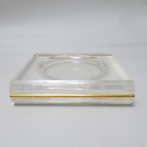 Grand vide poche en plexiglas et métal doré années 70