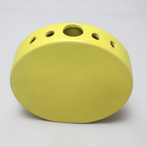 Vase disque jaune Années 80