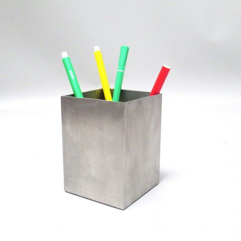 Pot à crayon métal brossé années 70