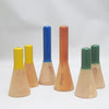 Bougeoir bobine vintage en bois
