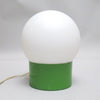 Lampe boule sur pied cylindrique vert Années 70