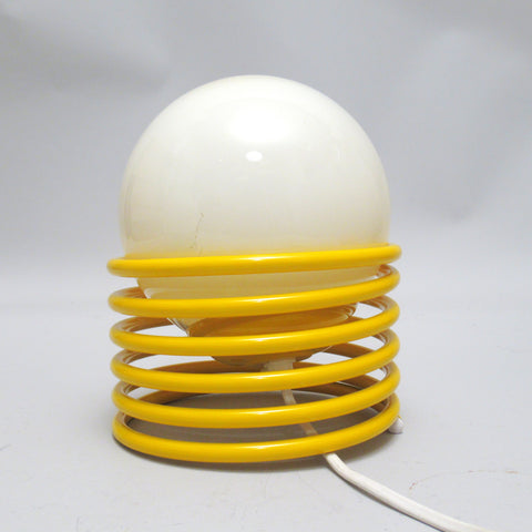 Lampe Ressort pop jaune Années 80