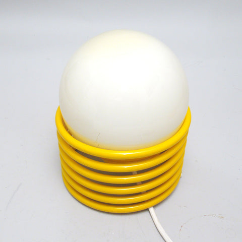 Lampe Ressort pop jaune Années 80
