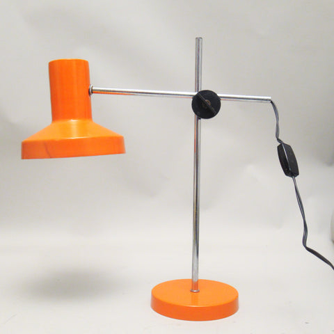 Lampe de bureau articulée orange Années 70