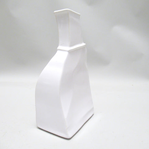 Vase bouteille blanc Franco Bucci Laboratorio Pesaro 1960s