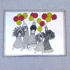 Miroir sérigraphié  fillettes aux ballons Brytone NY 1970