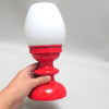 Petite lampe boule sur pied tulipe rouge Philippe Capelle Années 70