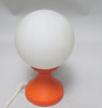 Petite lampe boule sur pied tulipe orange Années 70
