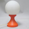 Petite lampe boule sur pied tulipe orange Années 70