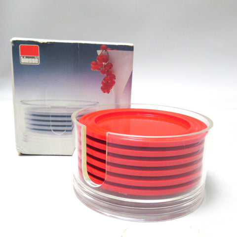Sous-verres rouges Pino Spagnolo Biesse  1980