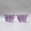 Paire de bougeoirs scandinaves en verre alexandrite