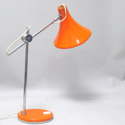 Lampe de bureau articulée orange Années 70