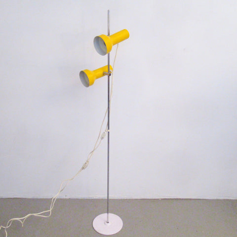 Lampadaire à 2 spots jaunes Années 80