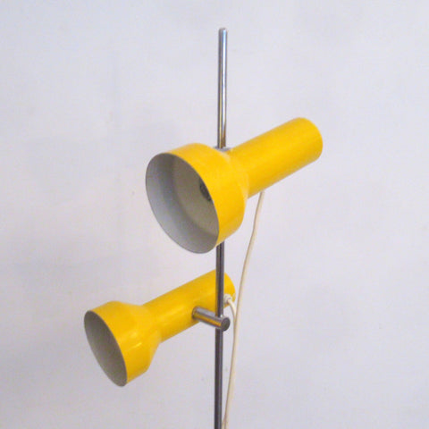 Lampadaire à 2 spots jaunes Années 80