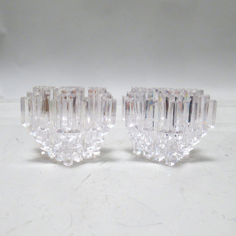 Paire de bougeoirs plexiglas années 70