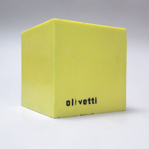 Pot à crayon Cubo jaune de Bruno Munari Olivetti