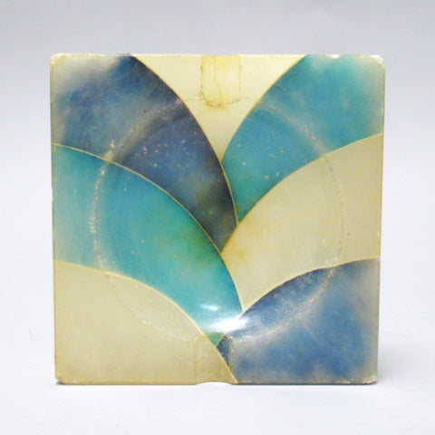 Cendrier en mosaïque d'albâtre coloré Années 70