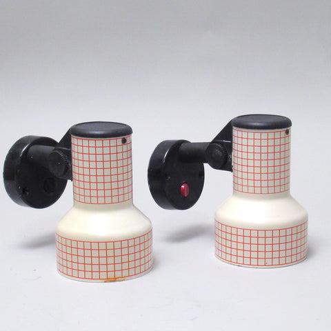 Paire de spots à quadrillage Années 80