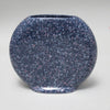 Vase disque bleu moucheté rose Années 80