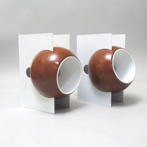 Paire d'appliques boule italienne Années 70