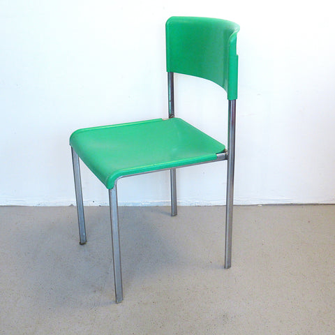 Chaise verte L303 Graphal Lafargue Années 70