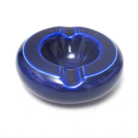 Cendrier moderniste en céramique bleu Années 60