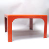 Table basse en fibre de verre orange Prisunic Années 70