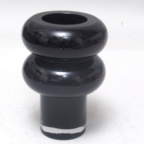 Petit vase bilobé en verre noir