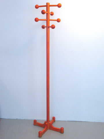 Portemanteau en bois orange Années 70