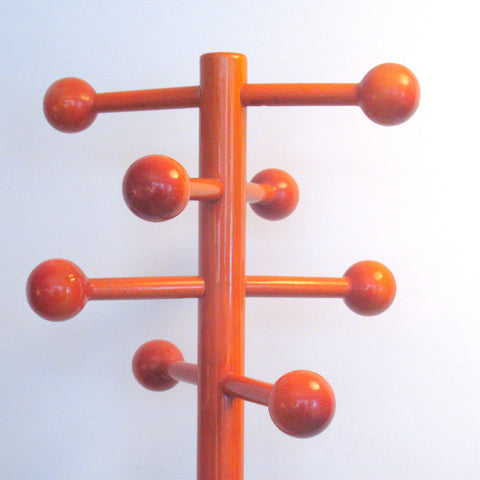 Portemanteau en bois orange Années 70