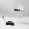 Lampe de bureau italienne en bois et aluminium Années 70