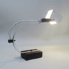Lampe de bureau italienne en bois et aluminium Années 70