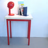 Table pliante à quadrillage rouge Années 80