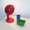 Table pliante à quadrillage rouge Années 80