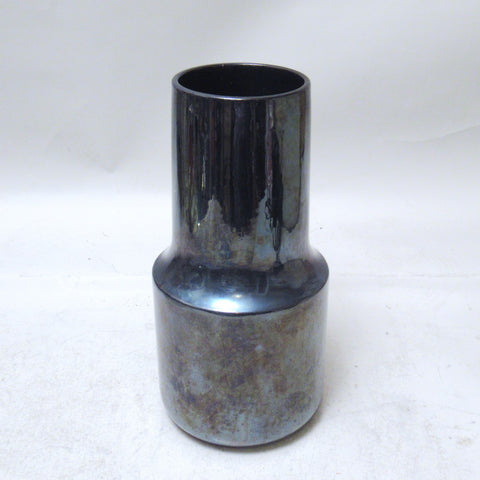 Vase cylindrique noir irisé Années 60