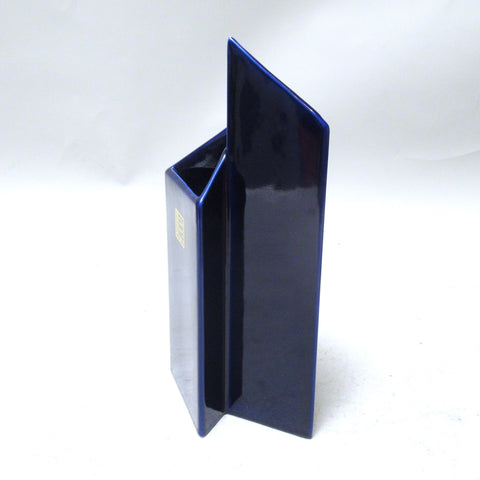 Vase double triangle en céramique bleu Sele Arte