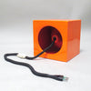 Lampe cube en céramique orange Années 70