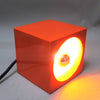 Lampe cube en céramique orange Années 70