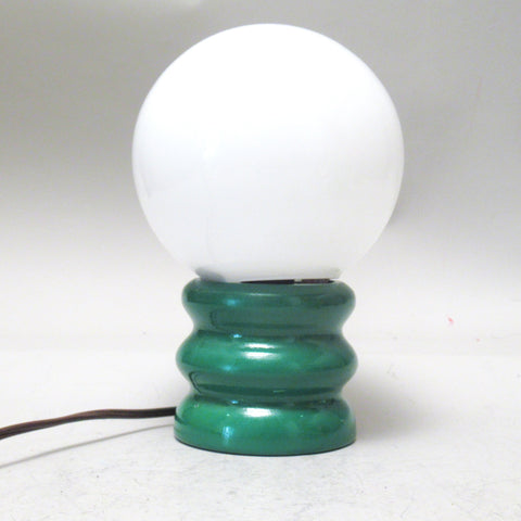 Lampe boule sur pied vert années 70