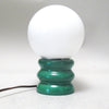 Lampe boule sur pied vert années 70