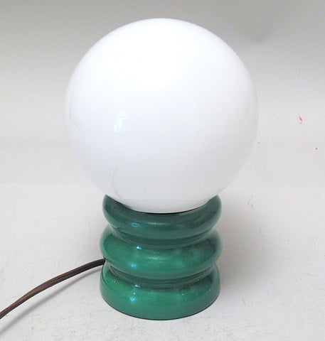 Lampe boule sur pied vert années 70