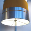 Lampadaire à grand abat-jour orange et métal  Années 60