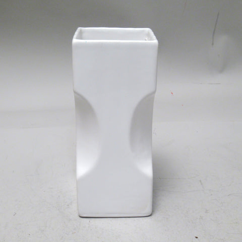 Vase rectangulaire blanc Parravicini année 70
