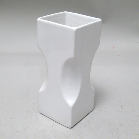 Vase rectangulaire blanc Parravicini année 70
