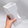 Vase rectangulaire blanc Parravicini année 70