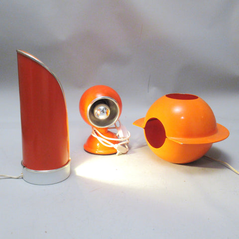 Lampe italienne OVNI orange Années 60