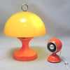 Paire de lampe boule orange Années 60